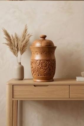 Handcrafted Wooden Candy Jar | Handmade Solid wood Dry furit Jar